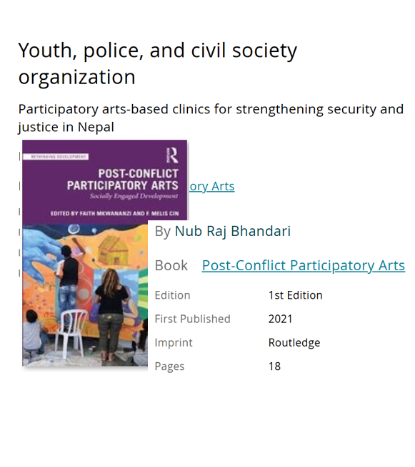Youth, police, & CSO Participatory arts-based clinics for security and justice